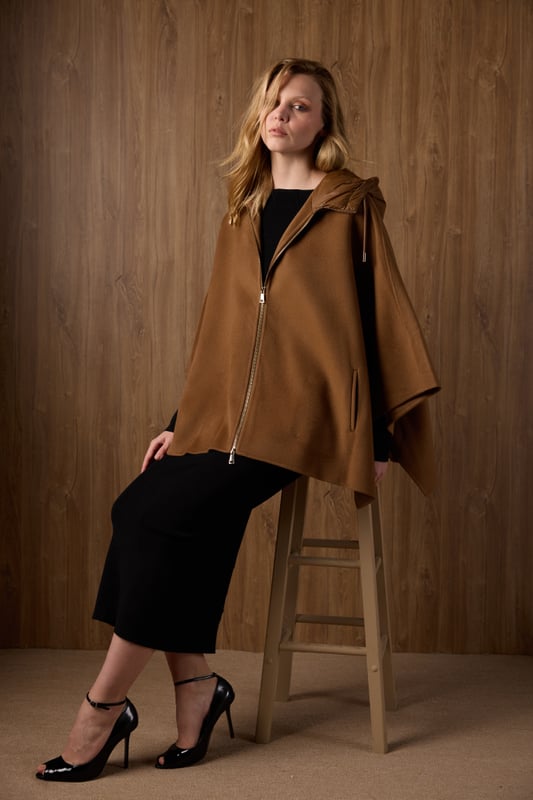 Hooded Cashmere Cape, view 3