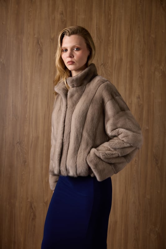 Paneled Mink Jacket, view 2