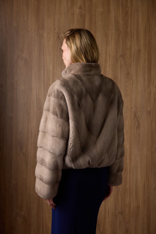 Paneled Mink Jacket, view 3